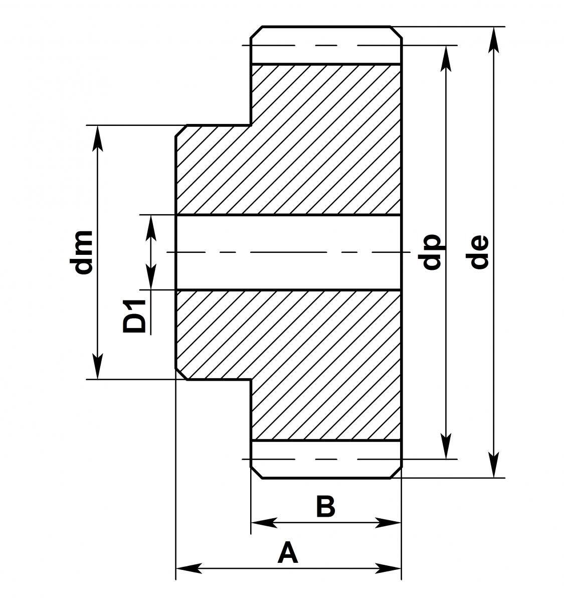 Колесо прямозубое (шестерня) схема